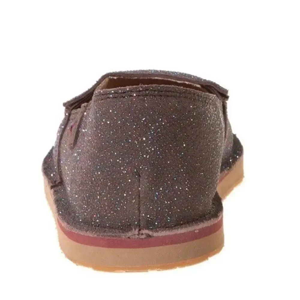 NEW Twisted X 13 Girls Brown Loafer Slip On Chocolate Shimmer Glitter Youth